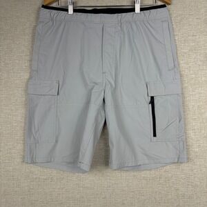 H&M Mens Regular Fit Cargo Shorts Gray Tech Stretch Utility Pockets Size M